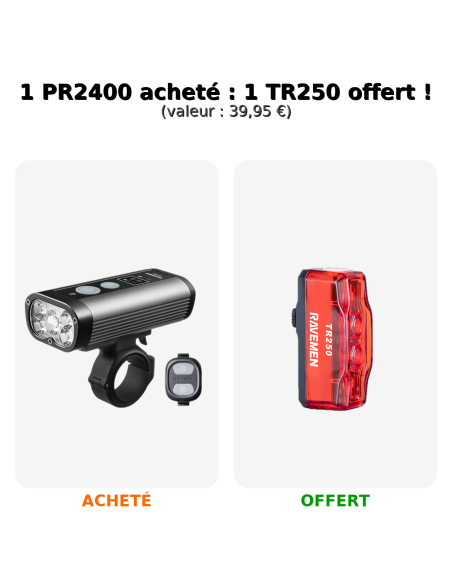 PR2400 - Lampe avant VTT/Gravel/Voyage RAVEMEN