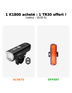 Lampe avant RAVEMEN K1800 / Route-Gravel-VTT intelligente